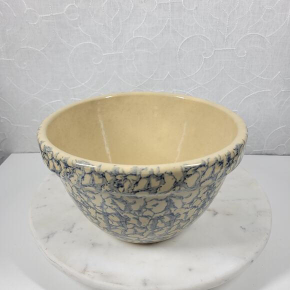 VTG Robinson Ransbottom Pottery Spongeware Bowl9" Earthenware Stoneware USA